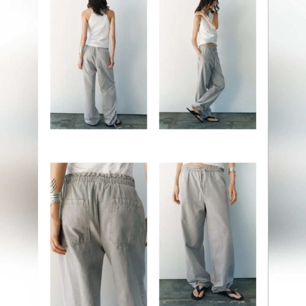 Zara ZW Collection Low Waist Relaxed fit Loose Jeans Pants Sz-XL